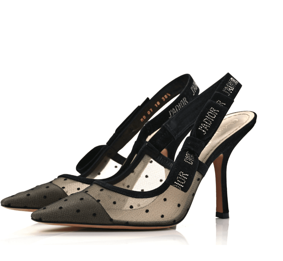 Christian Dior Black Mesh Slingback 36