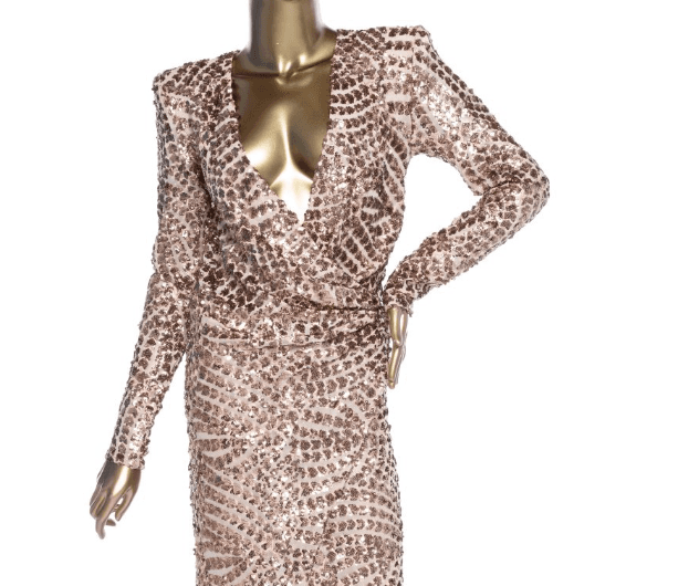 Michael Costello Rose Gold Gown