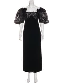 Carolyne Roehm Embellished Velvet Gown