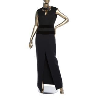 Alexander Mcqueen Wool Embellished Collar Evening Dress