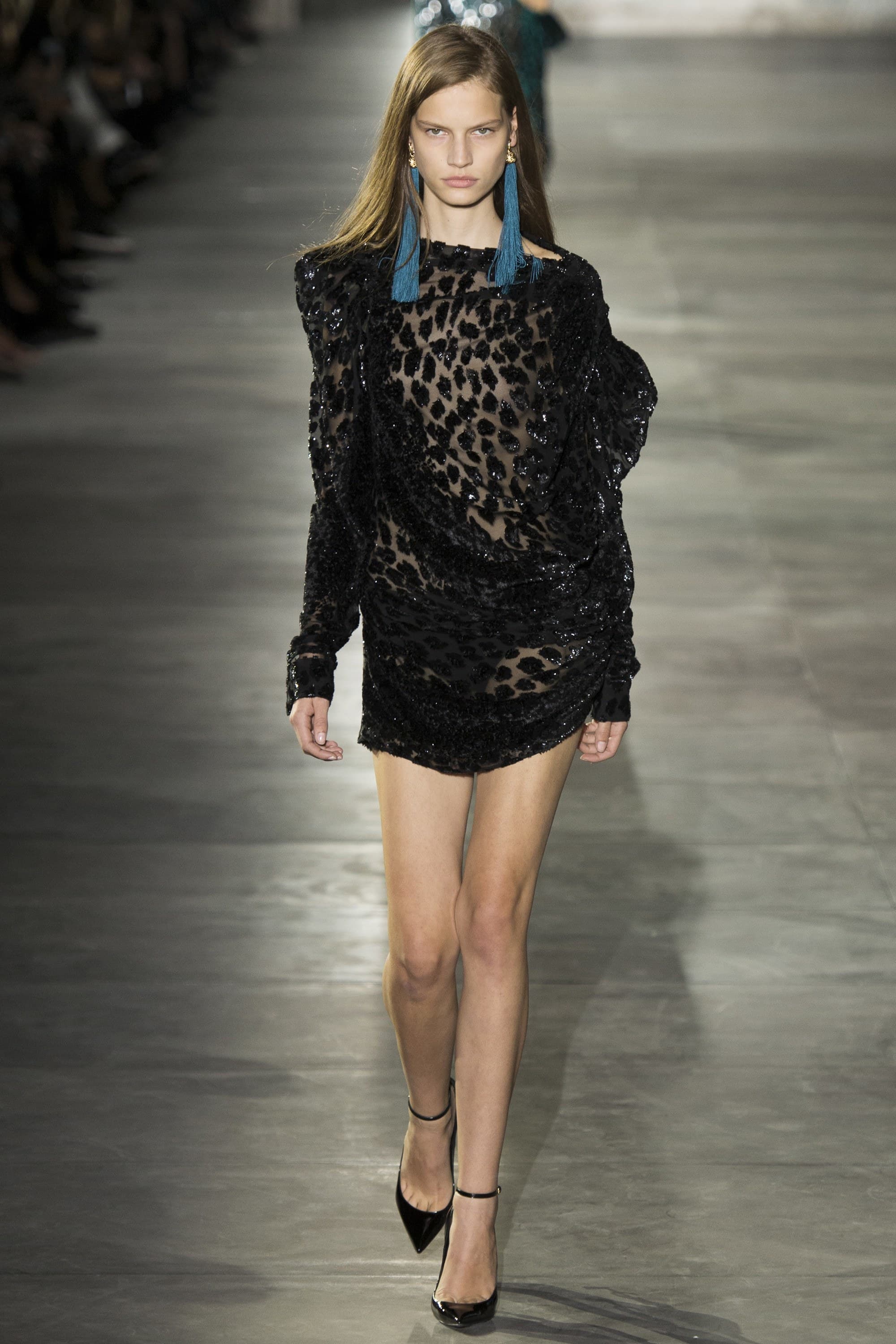 Saint Laurent Devoré Animal Print Dress