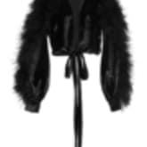 Attico Velvet Feathered Crop Top And Pants — image 1