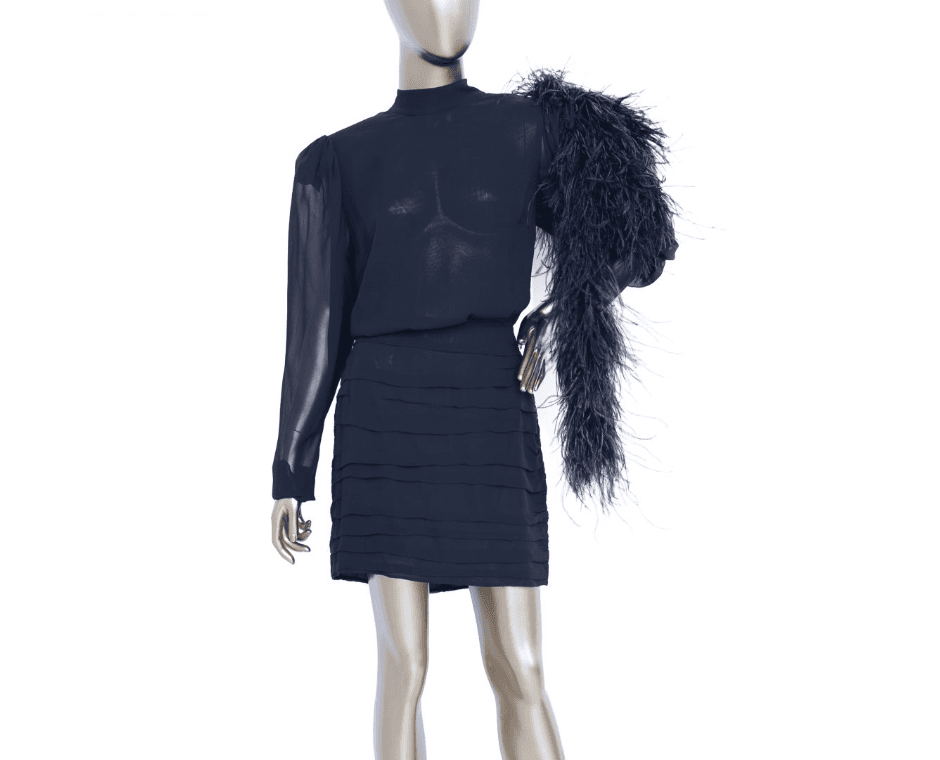 Magda Butrym Dubai Feather-embellished Silk-chiffon Mini Dress 0