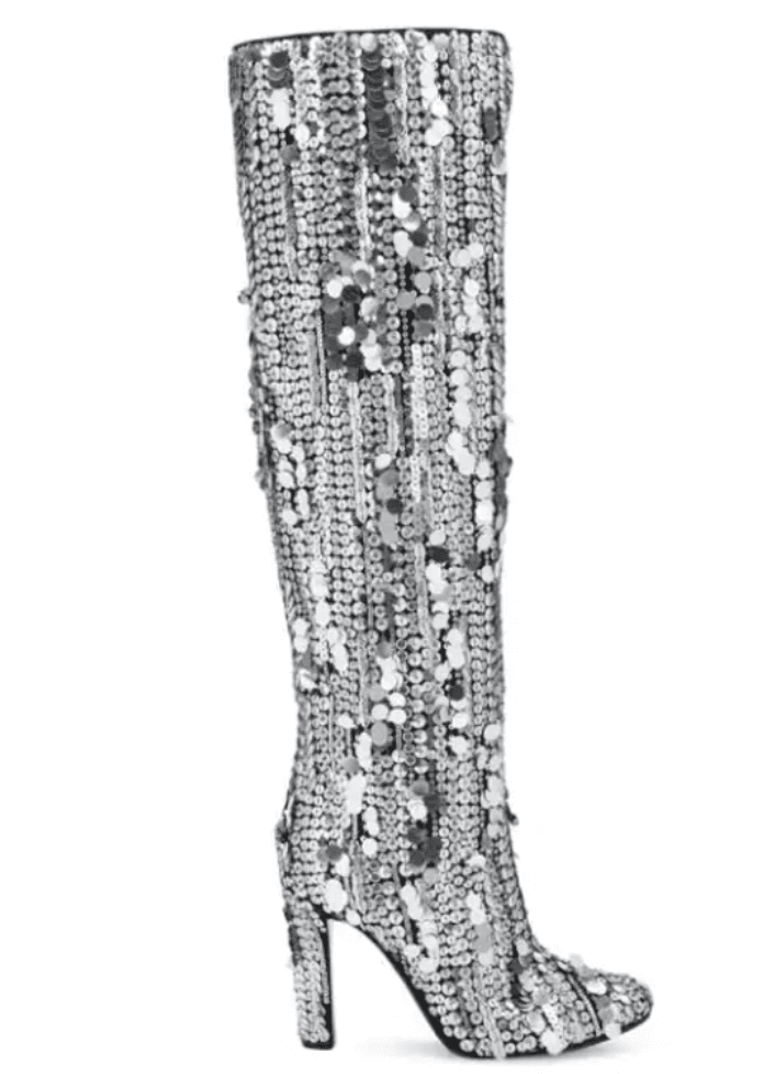 Alberta Ferretti Over-the-knee Sequined Boots