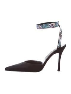 Sergio Rossi Embellished Satin Pumps