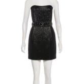 Balmain Strapless Black Velvet Fringe Dress — image 1