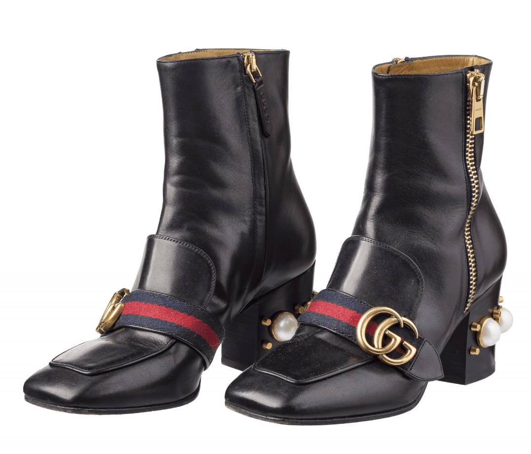 Gucci Pearl Heel Booties