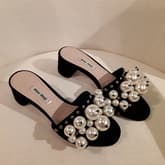 Miu Miu Pearl Velvet Slides — image 1