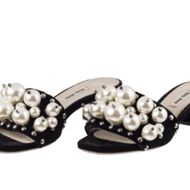 Miu Miu Pearl Velvet Slides — image 2