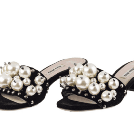 Miu Miu Pearl Velvet Slides — image 3