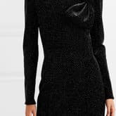Balmain Bow-detailed Glittered Stretch-velvet Mini Dress — image 1