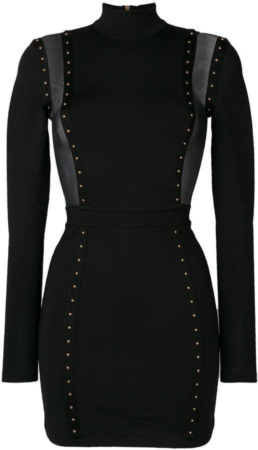 Balmain Black Studed Mesh Sides