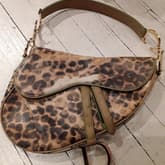 Christian Dior Leopard Print Vintage Saddle Bag — image 1