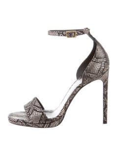 Saint Laurent Embossed Ankle Strap Sandals