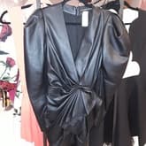 Alexandre Vauthier Black Leather Wrap Nappa Dress — image 1
