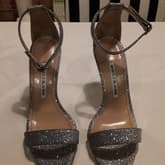 Manolo Blahnik Silver Glitter Sandals — image 1