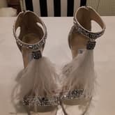 Jimmy Choo White Ostrich Sandals — image 1