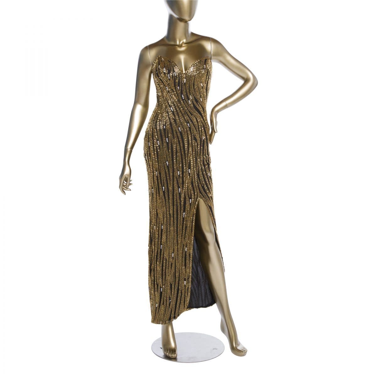 Vintage Bob Mackie Beaded Strapless Dress With Sweetheart Neckline