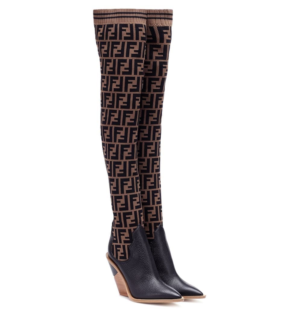 Fendi Stretch Knit Over-the-knee Boots