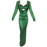 VINTAGE Jean Paul Gaultier Emerald Satin Gown Dress — image 1