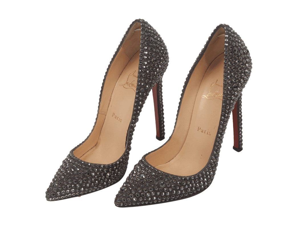Christian Louboutin Pewter Rhinestone