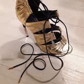 Tom Ford Gold Ankle Wrap Sandal Bootie — image 1