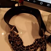 Vintage Chanel Black Leather And Gold-tone Chain Triple-row Belt — image 1