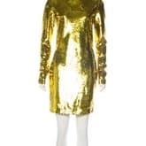 Tom Ford Sequined Gold Long Sleeve Mini Dress — image 1