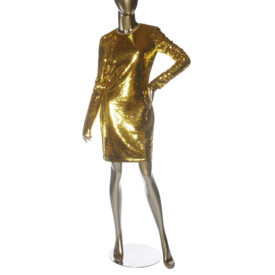 Tom Ford Sequined Gold Long Sleeve Mini Dress — image 2