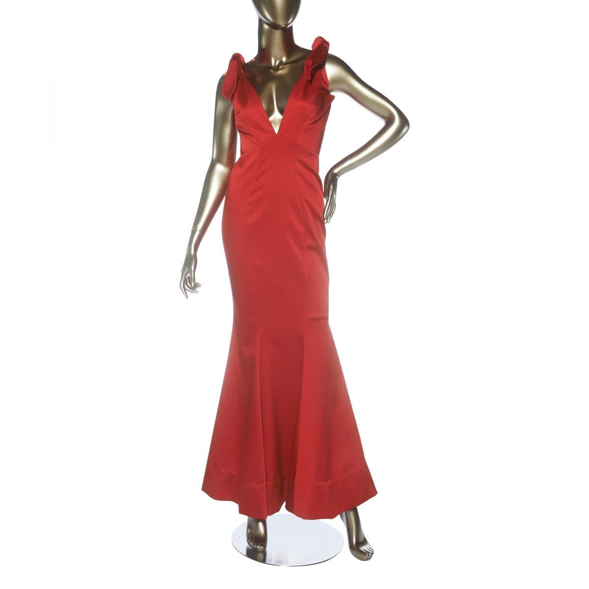 Zac Posen Rib Knit Sleeveless Gown