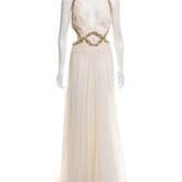 Roberto Cavalli Spring Summer 2009 Chain Embellished White Chiffon Evening Dress — image 1