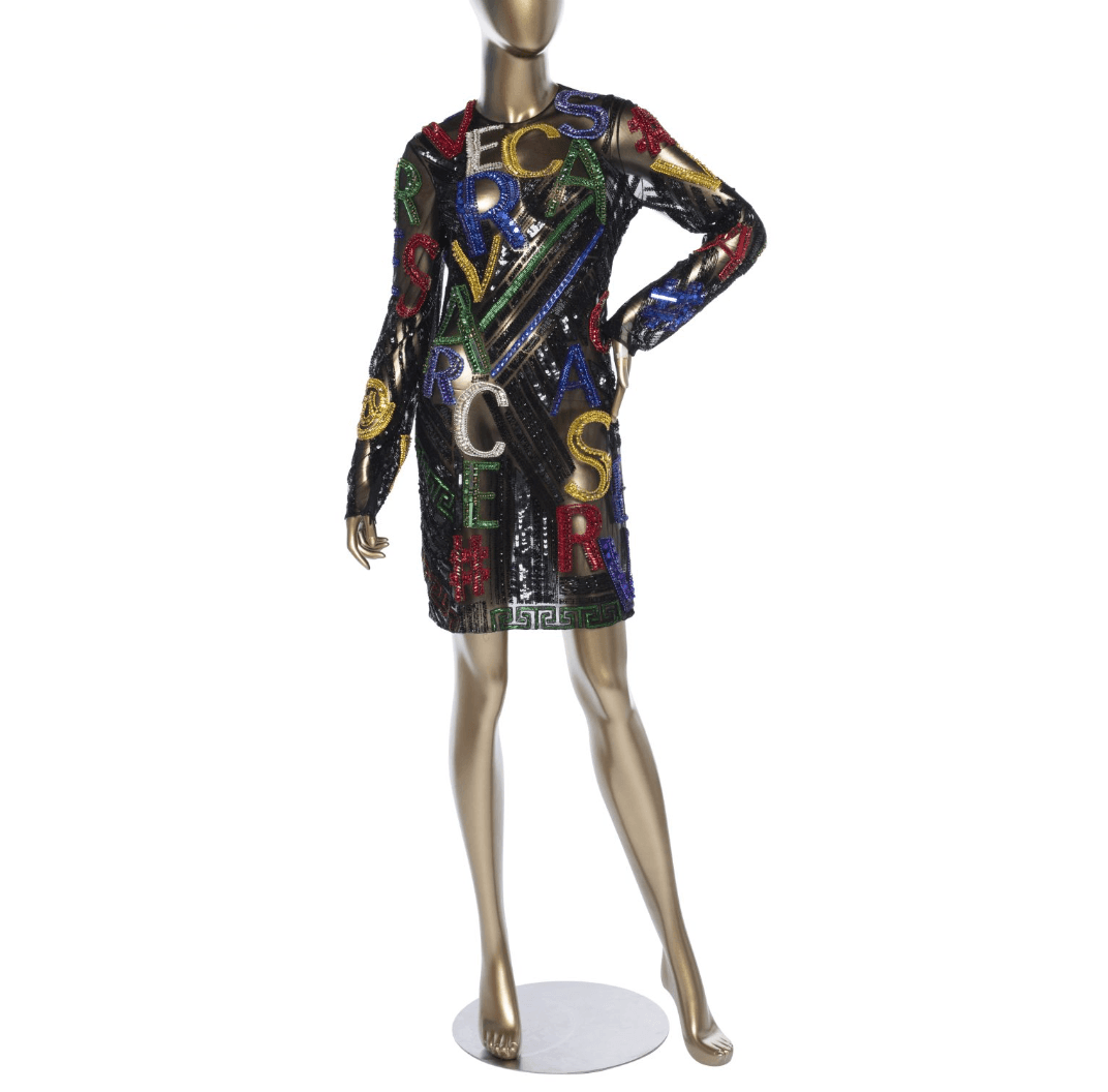 Versace Embellished Mini Evening Dress