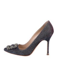 Manolo Blahnik Hangisi Pointed-toe Purple Pumps