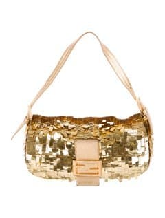 Fendi Gold Sequin Baguette Bag