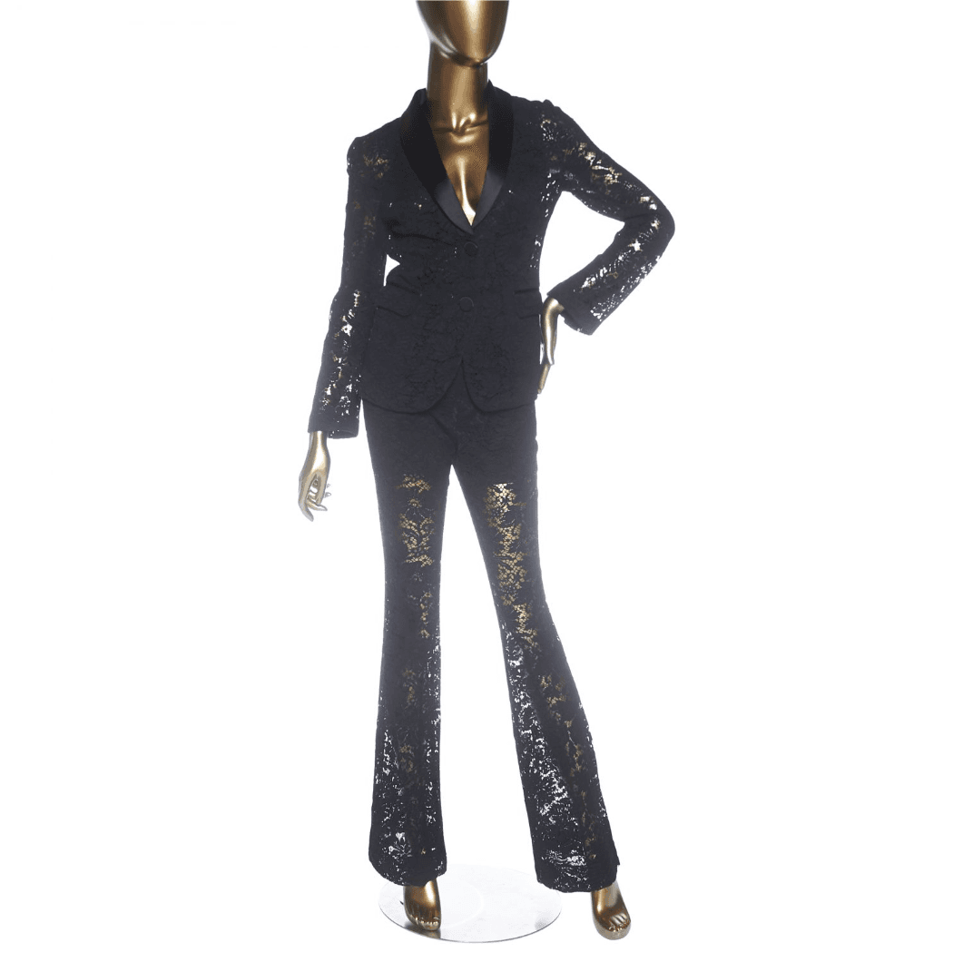 Gucci Lace Shawl-lapel Pantsuit