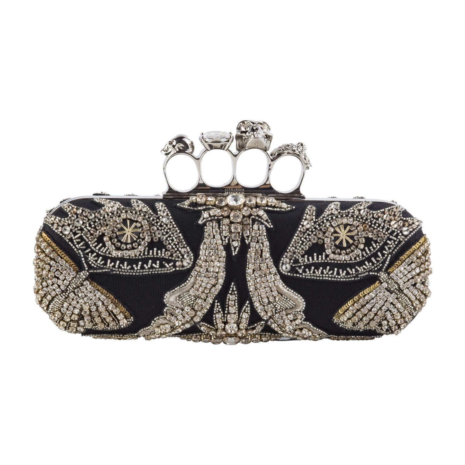 Alexander Mcqueen Embellished Knuckle Duster Box Clutch