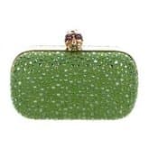 Alexander Mcqueen Green Embellished Skull Box Clutch — image 1