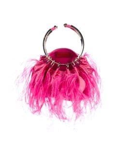 Valentino Pink Bebop Loop Feather Clutch