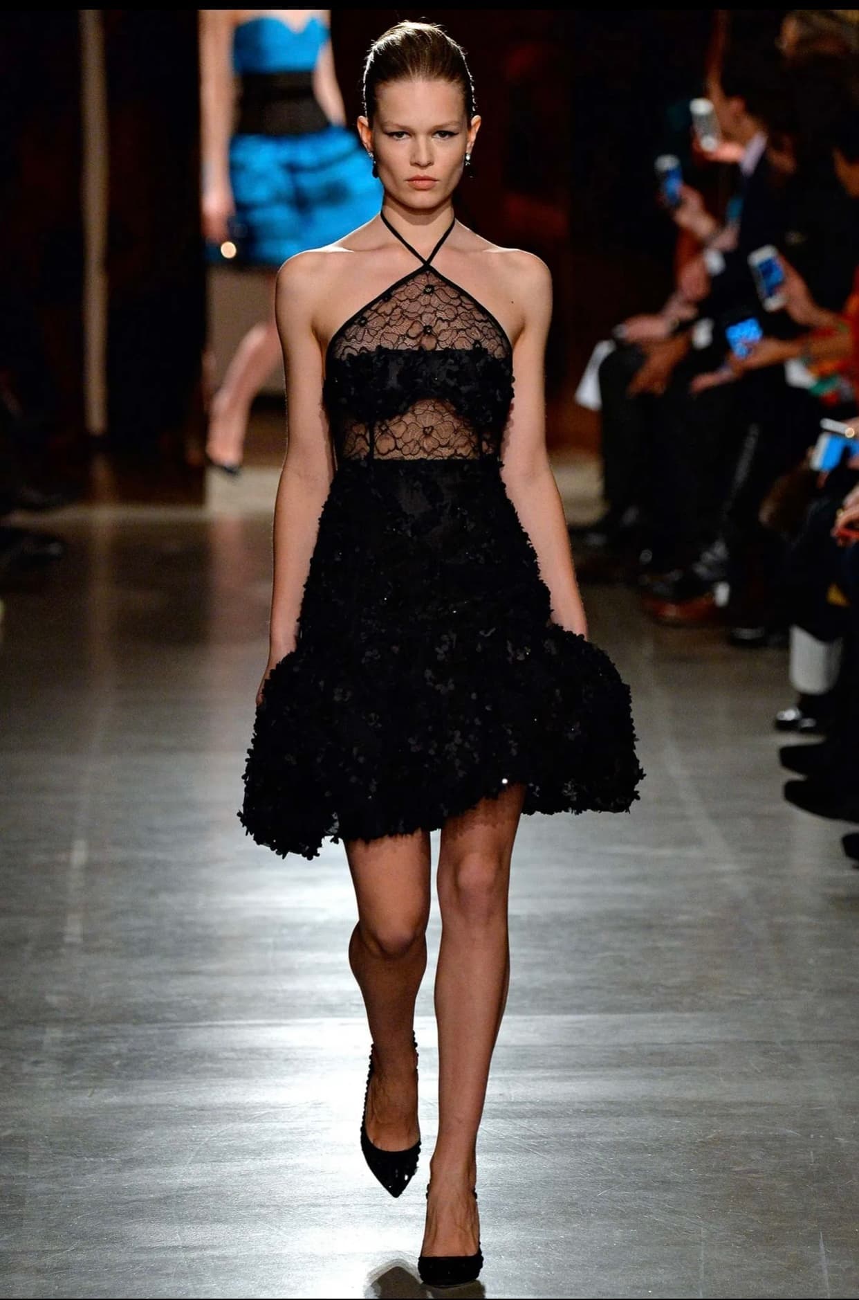 Oscar De La Renta Floral-appliqué Cocktail Dress Fall 2015