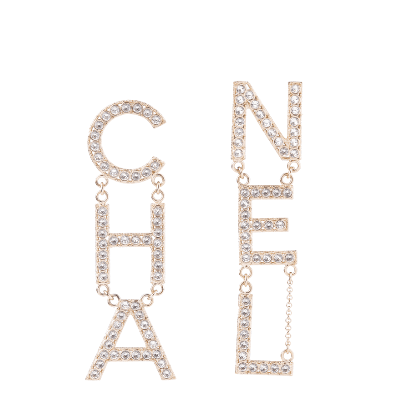 Chanel 2020 Strass 'cha-nel' Rhinestone Drop Earrings