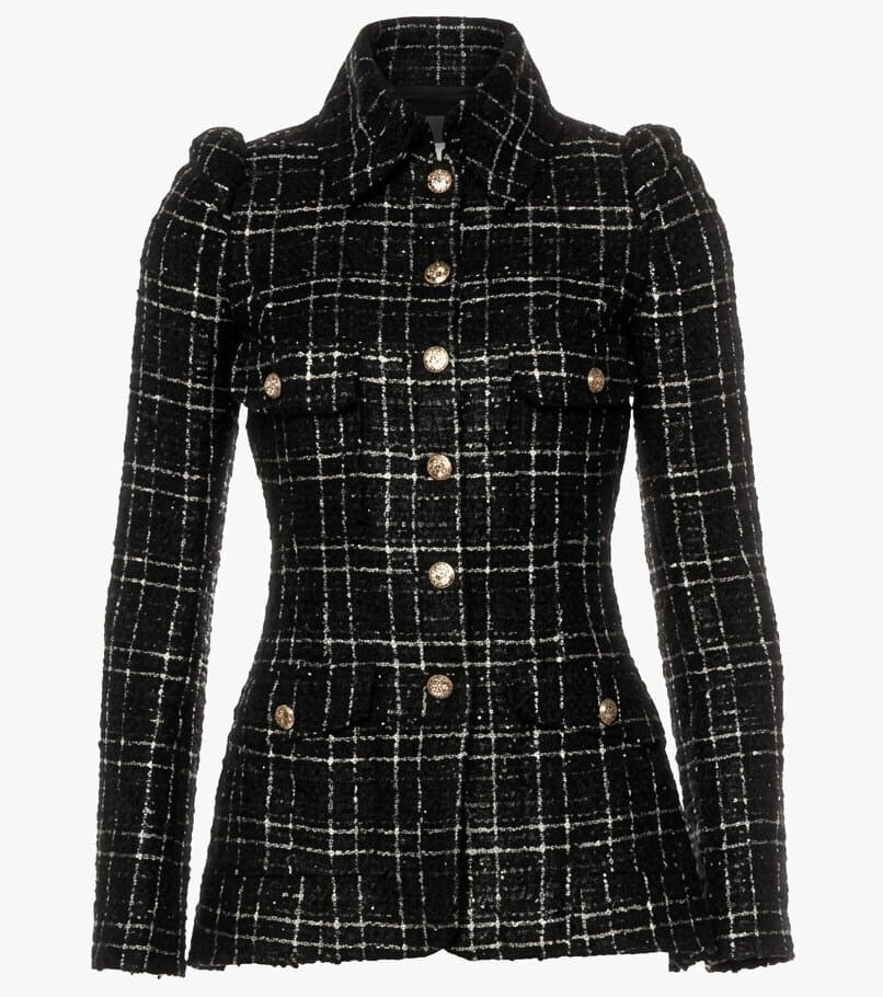 Chanel Metallic Black Tweed Jacket