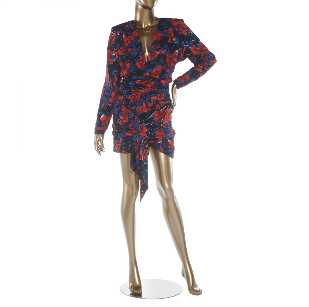 Saint Laurent Floral Print Jacquard Mini Dress