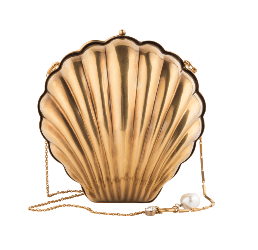 Stella Mccartney Gold Shell Metal Evening Bag