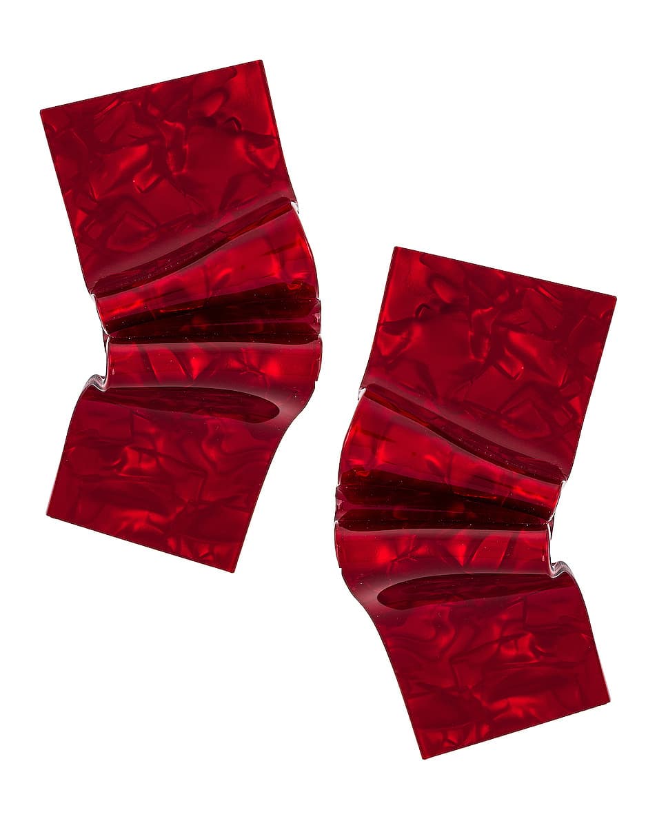 Carmen March Red Abstract Acrylic Earrings