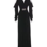 Badgley Mischka Embellished Cold-shoulder Gown — image 1
