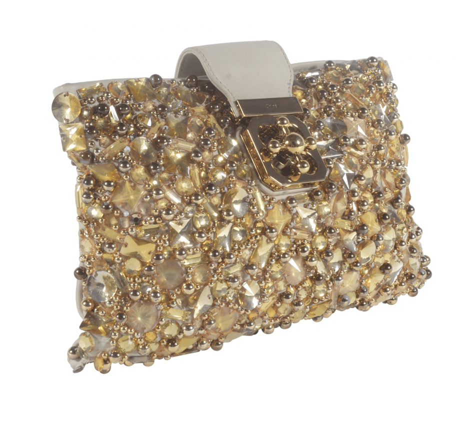 Chloe Gold Embellished Clutch