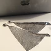 Vintage Silver Paco Rabanne Mesh Earrings — image 1