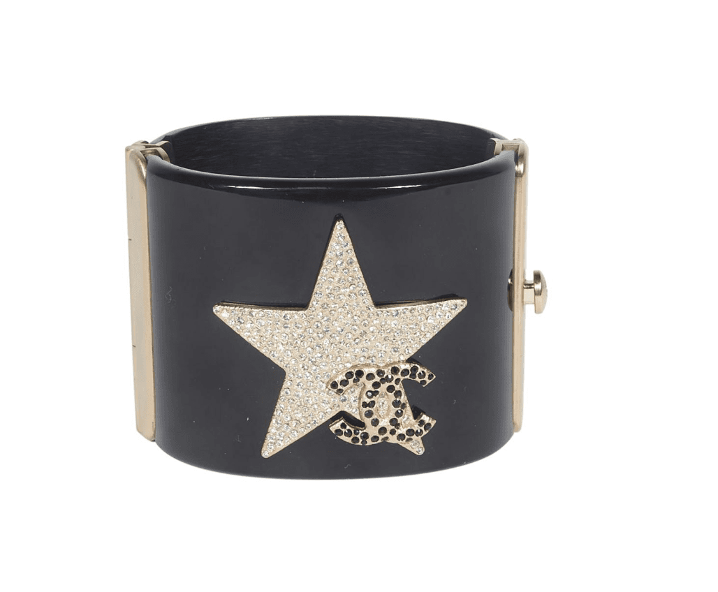 Chanel Black Gold Star Cuff