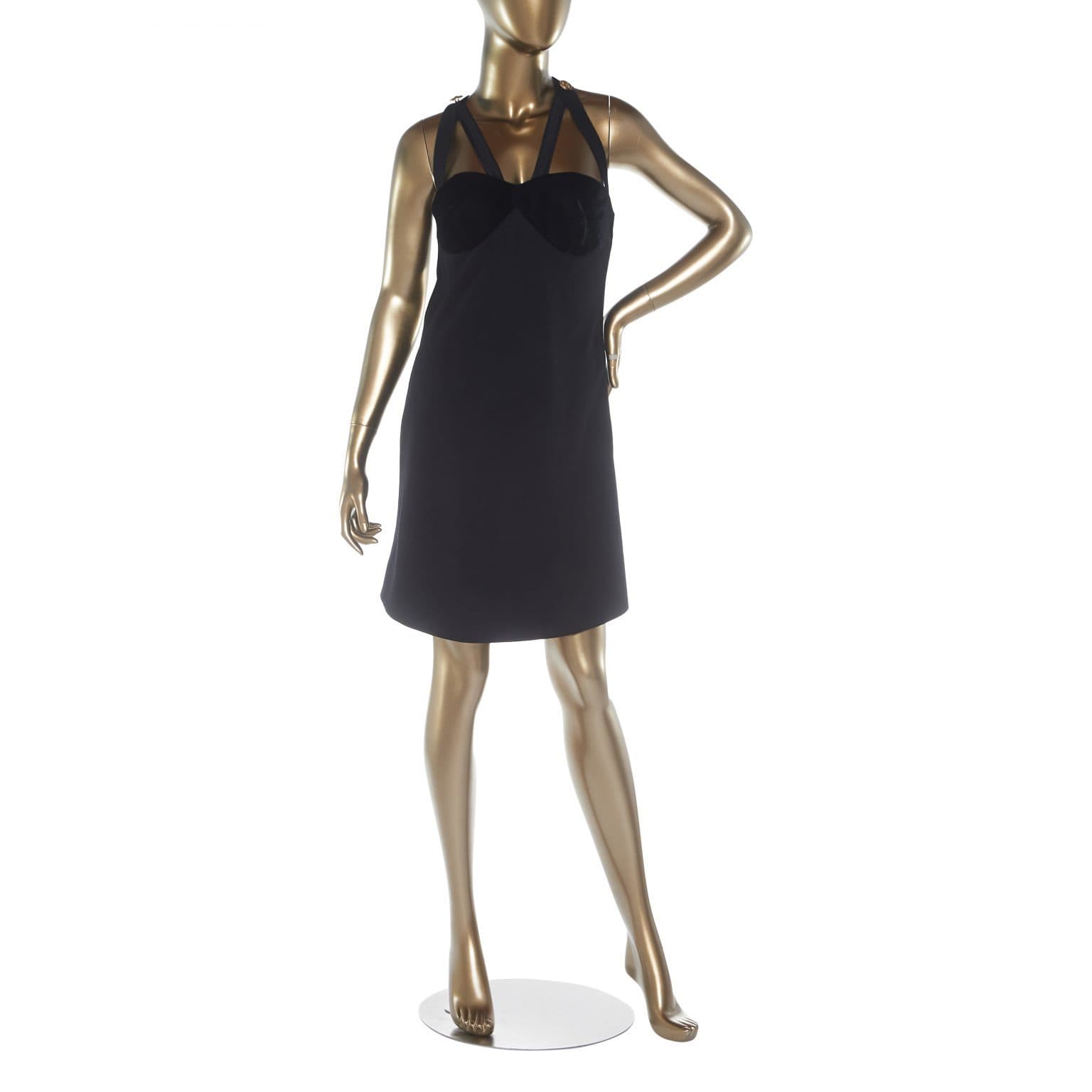 Vintage Gianni Versace Velvet Bodice Mini Dress