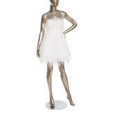 Oscar De La Renta Ostrich Feather Vintage White Dress — image 2
